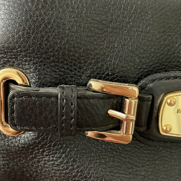 MICHAEL KORS Hamilton Pebble Leather Crossbody Shoulder Bag Purse Black - Picture 6 of 8